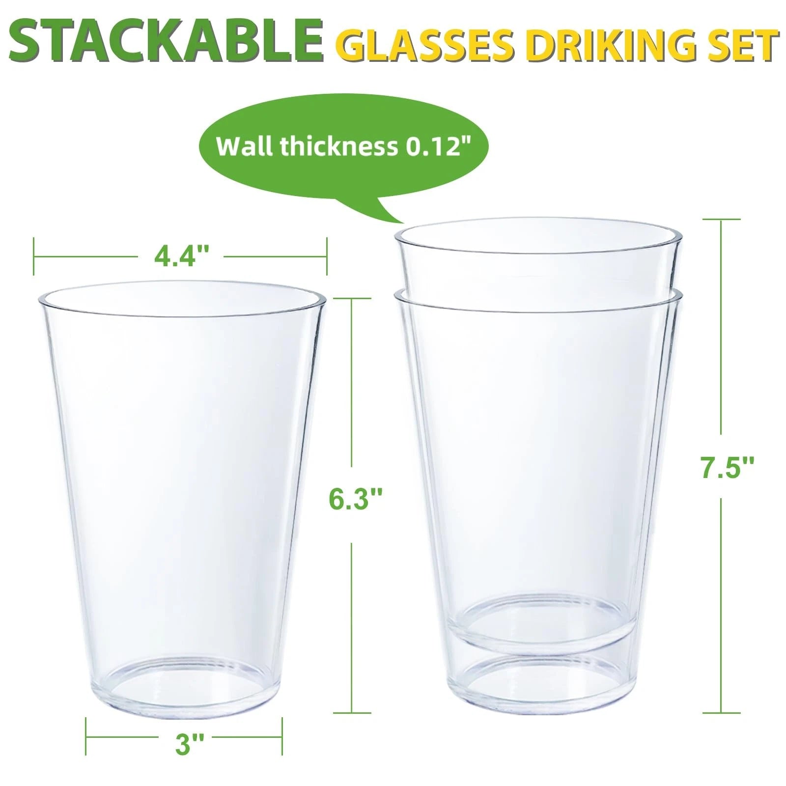 32 OZ Large Plastic Cups Reusable,Shatterproof Drinking Glasses, Stackable Gl... | eBay