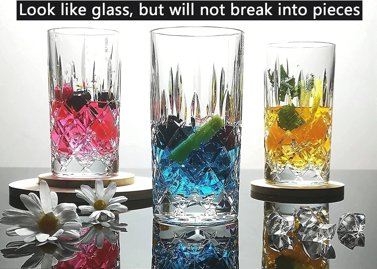 Reusable and Elegant Acrylic Glasses - 6 Count Unbreakable Drinkware Set | eBay