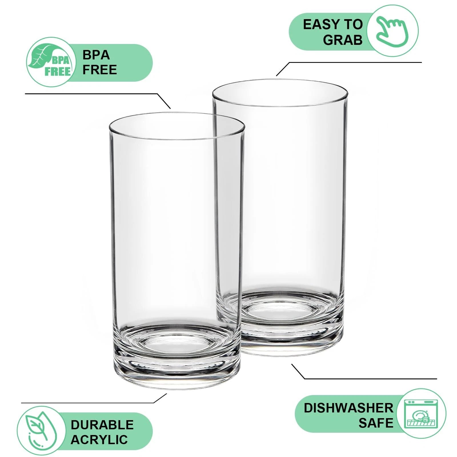 17 OZ Plastic Cups Reusable Unbreakable Plastic Drinking Glasses Set of 6,Hig... | eBay