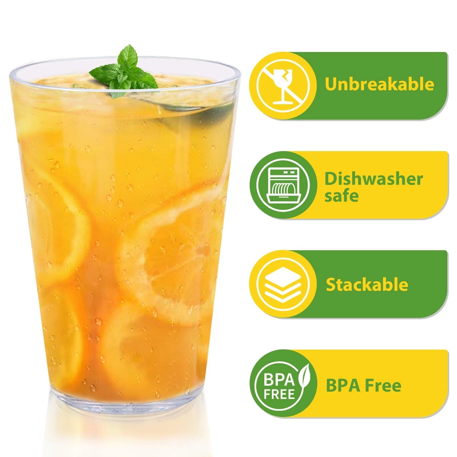 32 OZ Large Plastic Cups Reusable,Shatterproof Drinking Glasses, Stackable Gl... | eBay