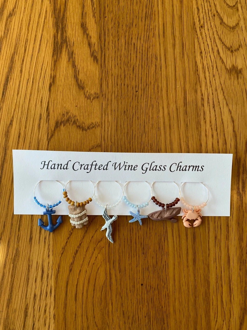 " NAUTICAL''/BEACH SET OF 6 Hand Crafted wine glass drink markers | eBay